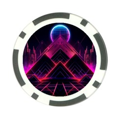 Synthwave City Retrowave Wave Poker Chip Card Guard (10 pack)