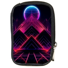 Synthwave City Retrowave Wave Compact Camera Leather Case by Pakjumat