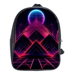 Synthwave City Retrowave Wave School Bag (Large) Front