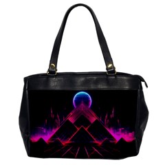 Synthwave City Retrowave Wave Oversize Office Handbag by Pakjumat