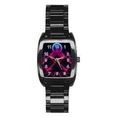 Synthwave City Retrowave Wave Stainless Steel Barrel Watch