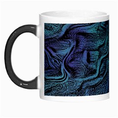 Abstract Blue Wave Texture Patten Morph Mug by Pakjumat