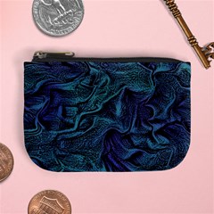 Abstract Blue Wave Texture Patten Mini Coin Purse by Pakjumat