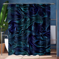 Abstract Blue Wave Texture Patten Shower Curtain 60  X 72  (medium)  by Pakjumat