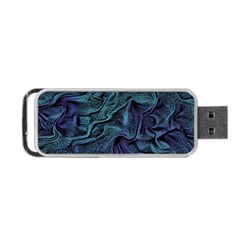 Abstract Blue Wave Texture Patten Portable Usb Flash (two Sides) by Pakjumat