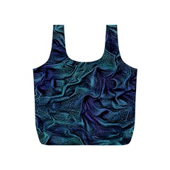 Abstract Blue Wave Texture Patten Full Print Recycle Bag (s) by Pakjumat