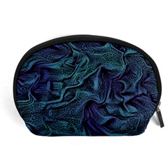 Abstract Blue Wave Texture Patten Accessory Pouch (large) by Pakjumat