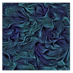 Abstract Blue Wave Texture Patten Square Satin Scarf (36  X 36 ) by Pakjumat