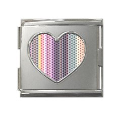 Triangle Stripes Texture Pattern Mega Link Heart Italian Charm (18mm) by Pakjumat