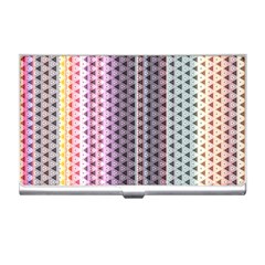 Triangle Stripes Texture Pattern Business Card Holder by Pakjumat