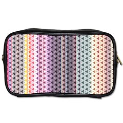 Triangle Stripes Texture Pattern Toiletries Bag (two Sides) by Pakjumat