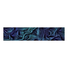 Abstract Blue Wave Texture Patten Velvet Scrunchie by Pakjumat