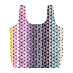 Triangle Stripes Texture Pattern Full Print Recycle Bag (l) by Pakjumat