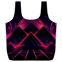 Synthwave City Retrowave Wave Full Print Recycle Bag (xxl) by Pakjumat