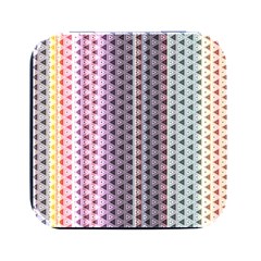 Triangle Stripes Texture Pattern Square Metal Box (black) by Pakjumat