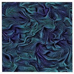 Abstract Blue Wave Texture Patten Wooden Puzzle Square by Pakjumat