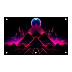 Synthwave City Retrowave Wave Banner And Sign 5  X 3  by Pakjumat