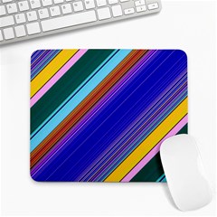 Color Lines Slanting Green Blue Large Mousepad by Pakjumat