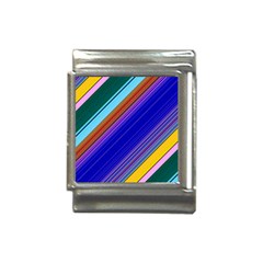 Color Lines Slanting Green Blue Italian Charm (13mm) by Pakjumat