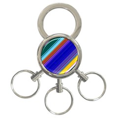 Color Lines Slanting Green Blue 3-ring Key Chain by Pakjumat