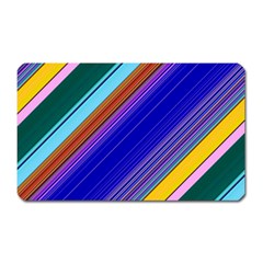 Color Lines Slanting Green Blue Magnet (rectangular) by Pakjumat