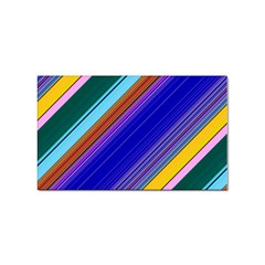 Color Lines Slanting Green Blue Sticker Rectangular (10 Pack)