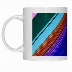 Color Lines Slanting Green Blue White Mug by Pakjumat