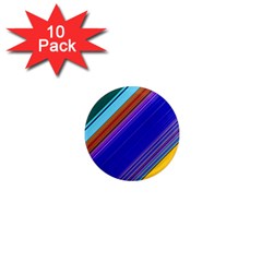 Color Lines Slanting Green Blue 1  Mini Magnet (10 Pack)  by Pakjumat