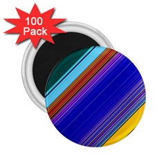 Color Lines Slanting Green Blue 2 25  Magnets (100 Pack)  by Pakjumat