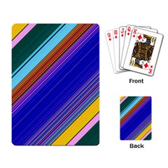 Color Lines Slanting Green Blue Playing Cards Single Design (rectangle) by Pakjumat