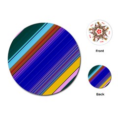 Color Lines Slanting Green Blue Playing Cards Single Design (round) by Pakjumat