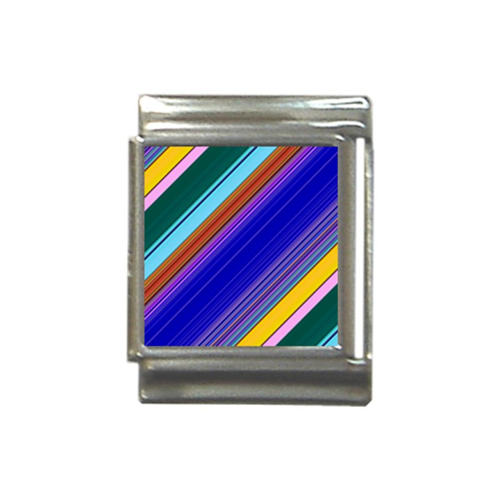 Color Lines Slanting Green Blue Italian Charm (13mm)