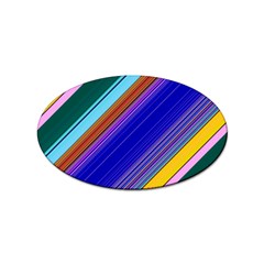 Color Lines Slanting Green Blue Sticker Oval (10 Pack) by Pakjumat