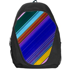 Color Lines Slanting Green Blue Backpack Bag by Pakjumat