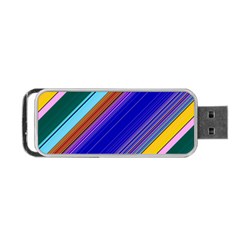 Color Lines Slanting Green Blue Portable Usb Flash (one Side) by Pakjumat