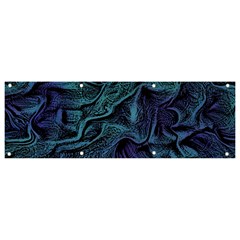 Abstract Blue Wave Texture Patten Banner And Sign 9  X 3  by Pakjumat