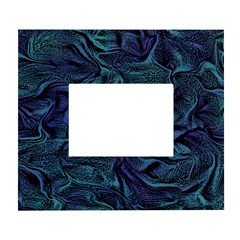 Abstract Blue Wave Texture Patten White Wall Photo Frame 5  X 7 