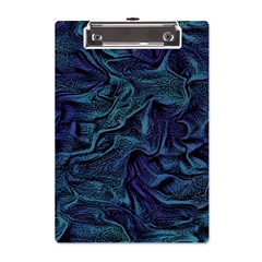 Abstract Blue Wave Texture Patten A5 Acrylic Clipboard by Pakjumat