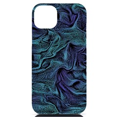 Abstract Blue Wave Texture Patten Iphone 14 Plus Black Uv Print Case by Pakjumat