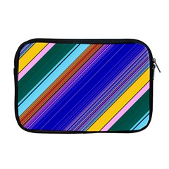 Color Lines Slanting Green Blue Apple Macbook Pro 17  Zipper Case by Pakjumat