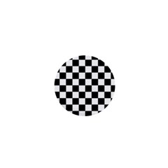 Black White Checker Pattern Checkerboard 1  Mini Buttons by Pakjumat