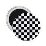 Black White Checker Pattern Checkerboard 2.25  Magnets Front