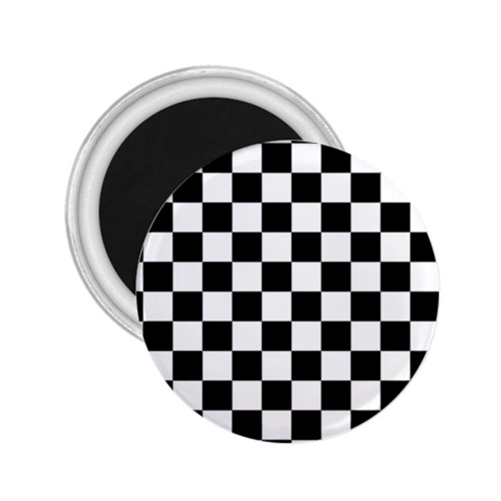 Black White Checker Pattern Checkerboard 2.25  Magnets