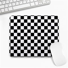 Black White Checker Pattern Checkerboard Large Mousepad by Pakjumat