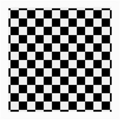 Black White Checker Pattern Checkerboard Medium Glasses Cloth by Pakjumat