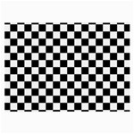 Black White Checker Pattern Checkerboard Large Glasses Cloth (2 Sides) Back