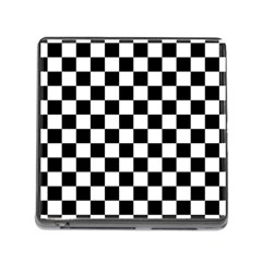 Black White Checker Pattern Checkerboard Memory Card Reader (square 5 Slot) by Pakjumat