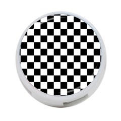 Black White Checker Pattern Checkerboard 4-port Usb Hub (one Side) by Pakjumat