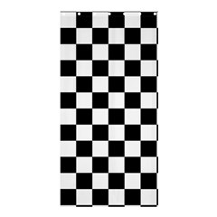 Black White Checker Pattern Checkerboard Shower Curtain 36  X 72  (stall)  by Pakjumat