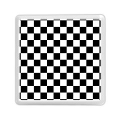 Black White Checker Pattern Checkerboard Memory Card Reader (square) by Pakjumat